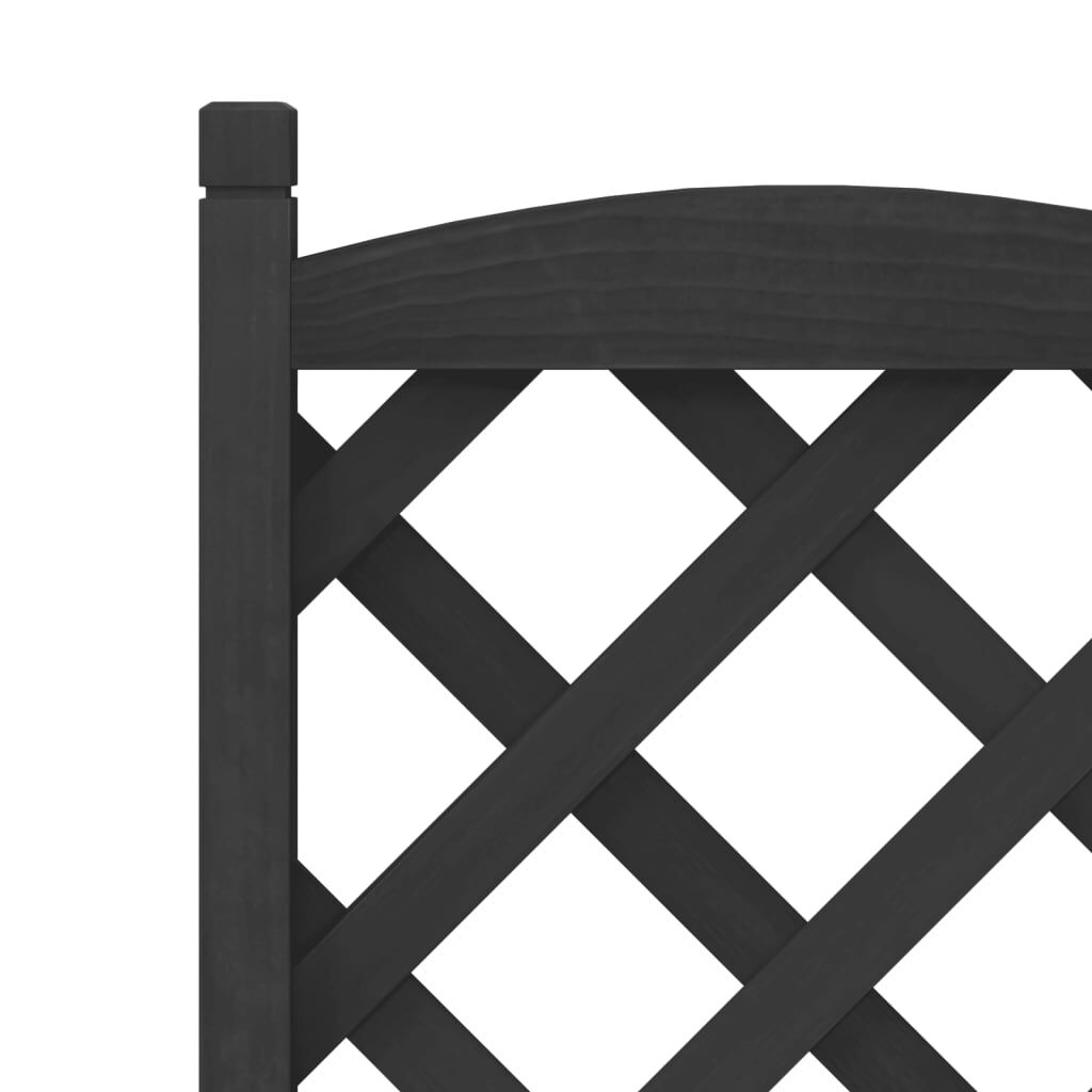 Planter with Trellis and Wheels Black Solid Wood Fir Price