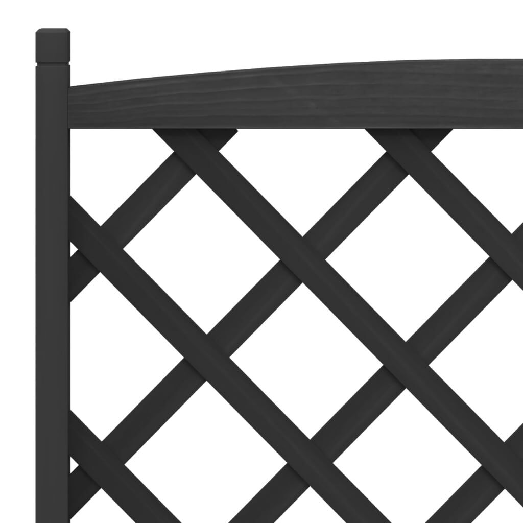 Planter with Trellis and Wheels Black Solid Wood Fir Price