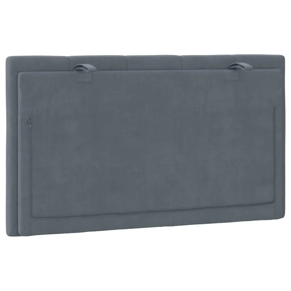 Headboard Cushion "Hanko" Dark Grey 90 cm Velvet Price