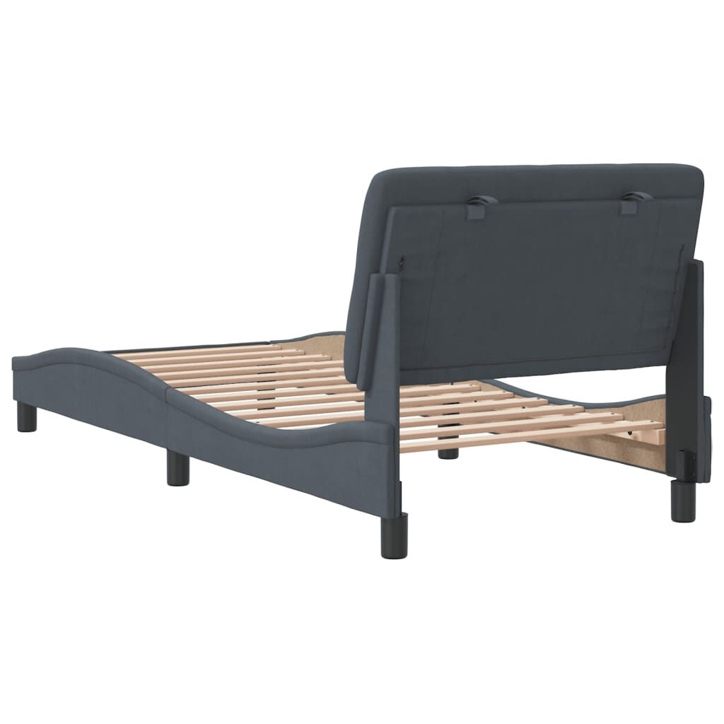 Bed Frame without Mattress Dark Grey 90x190 cm Velvet Price
