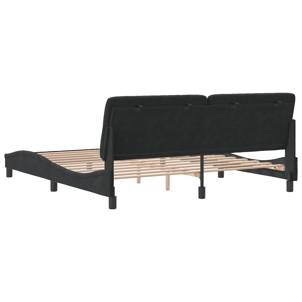 Bed Frame without Mattress Black 183x203 cm King Velvet Price