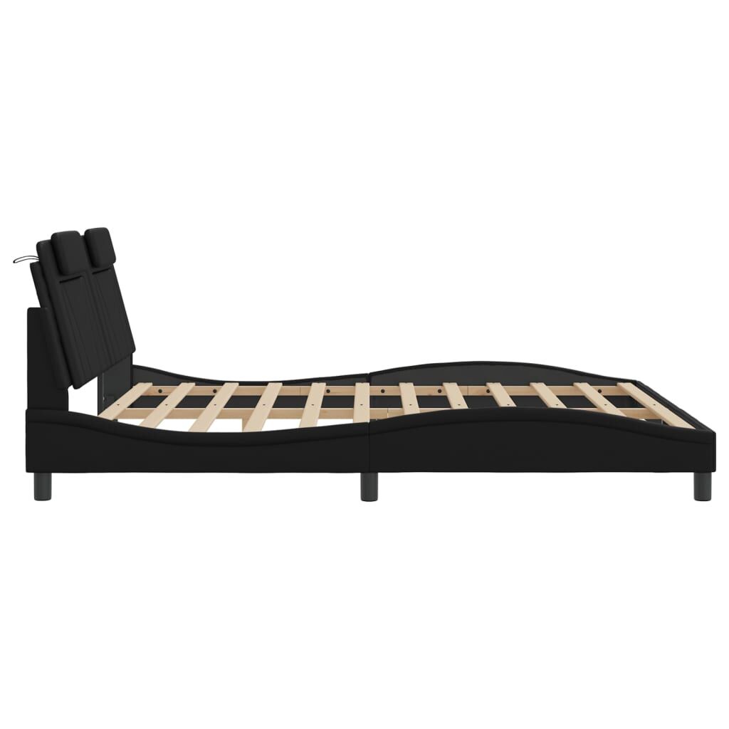 Bed Frame without Mattress Black 183x203 cm King Faux Leather Price