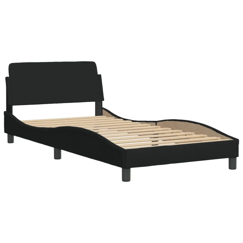 Bed Frame without Mattress "Hvar" Black 107x203 cm King Single Fabric Price