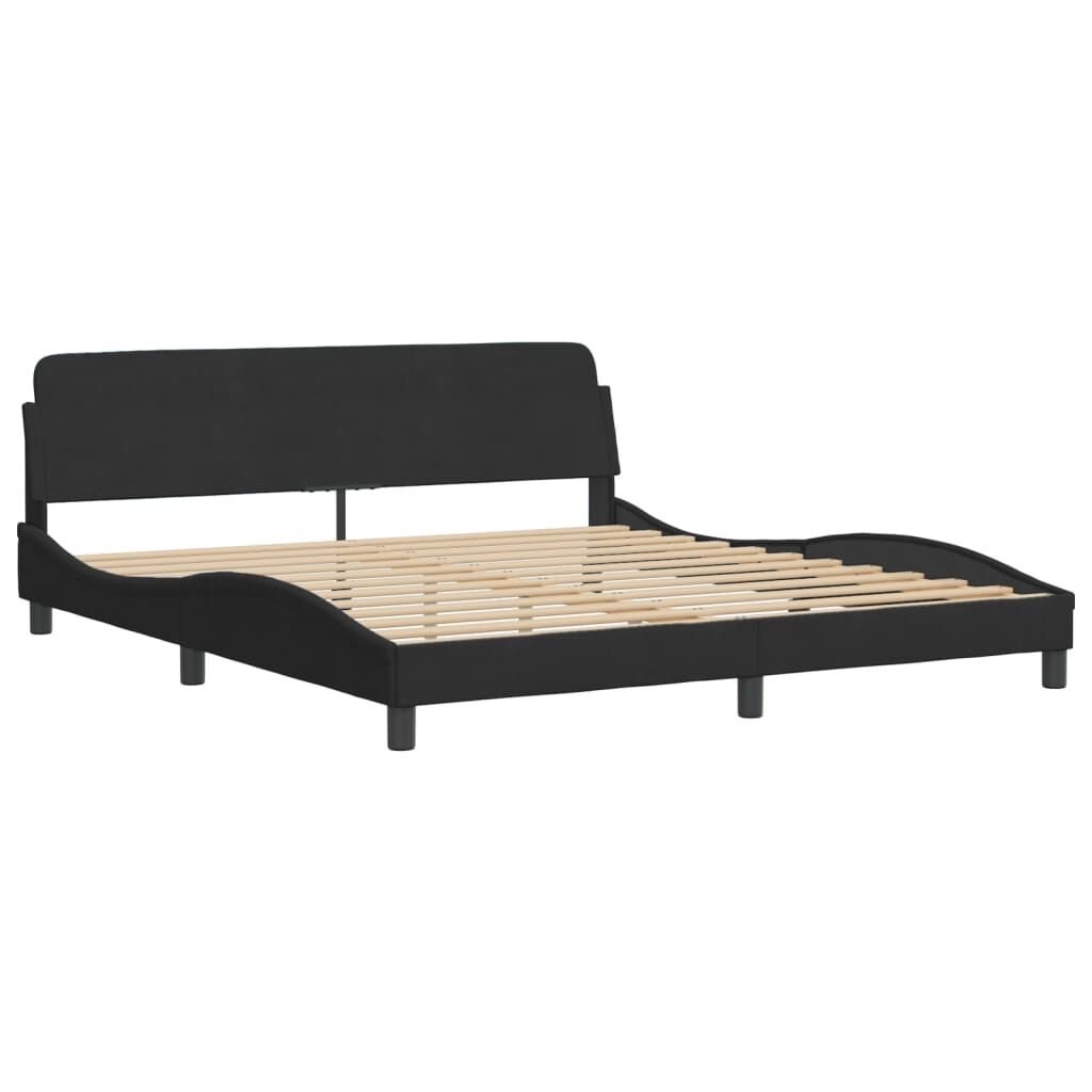 Bed Frame without Mattress Black 183x203 cm King Velvet Price