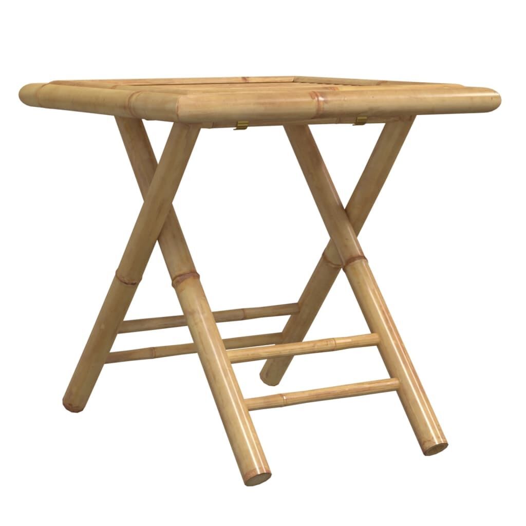 3 Piece Folding Bistro Set with Cream White Cushions Bamboo Price