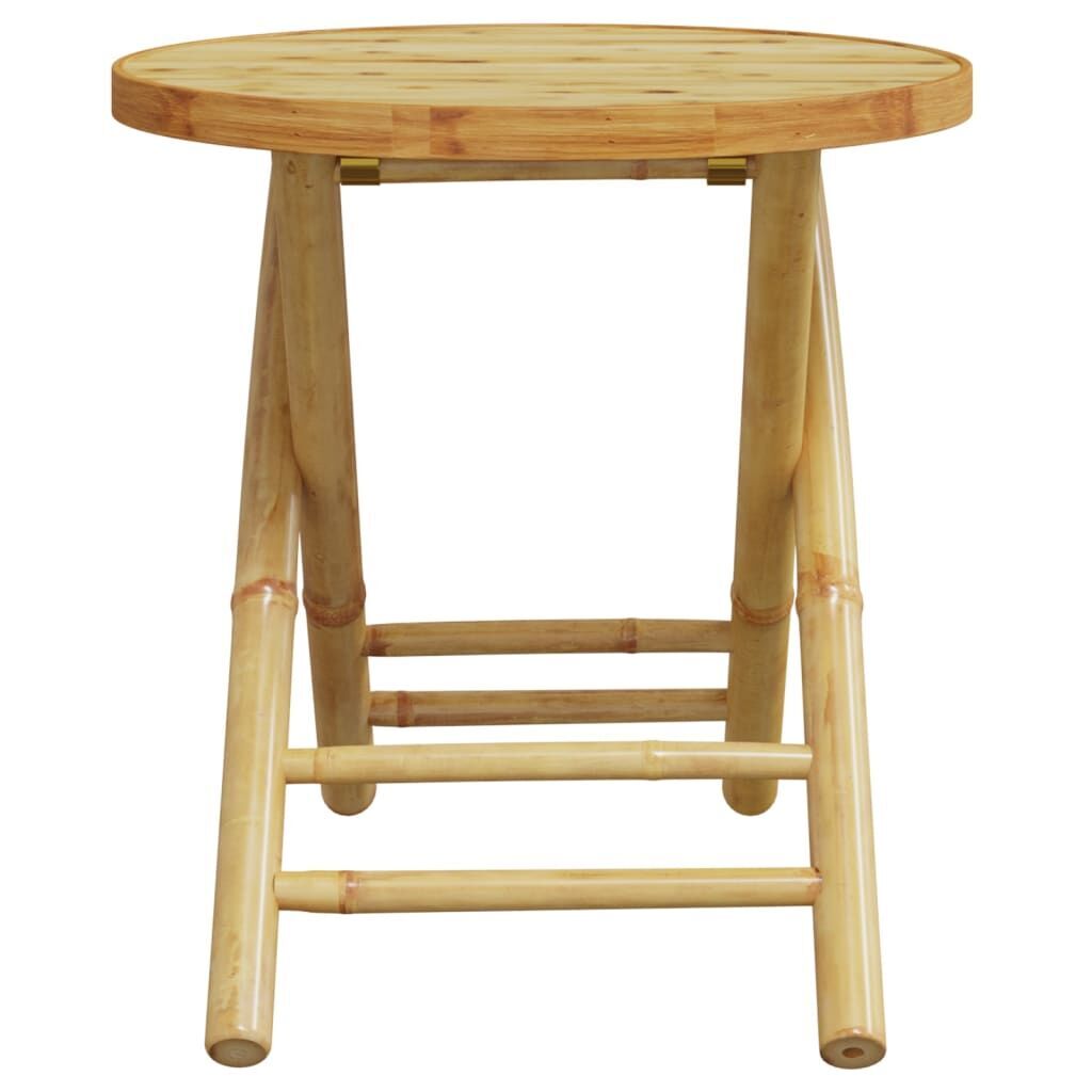 3 Piece Folding Bistro Set with Cream White Cushions Bamboo Price