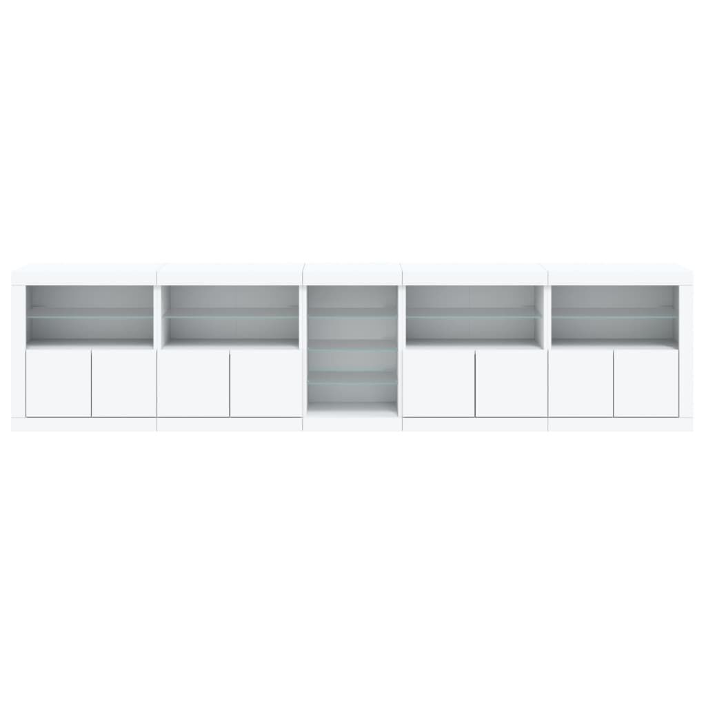 Sideboard with LED Lights White 283x37x67 cm Price