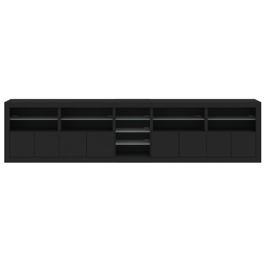 Sideboard with LED Lights Black 283x37x67 cm Price