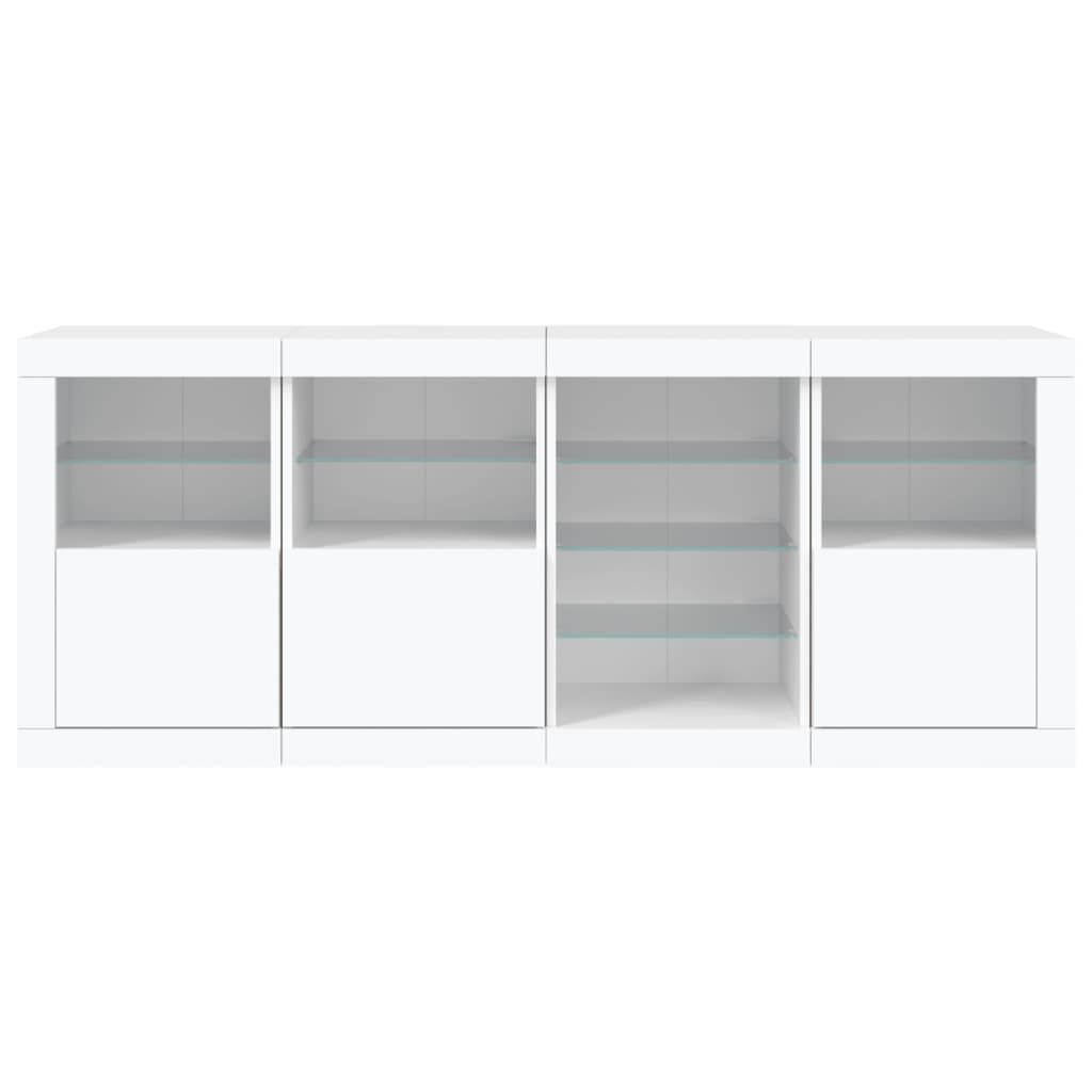 Sideboard with LED Lights White 164x37x67 cm Price
