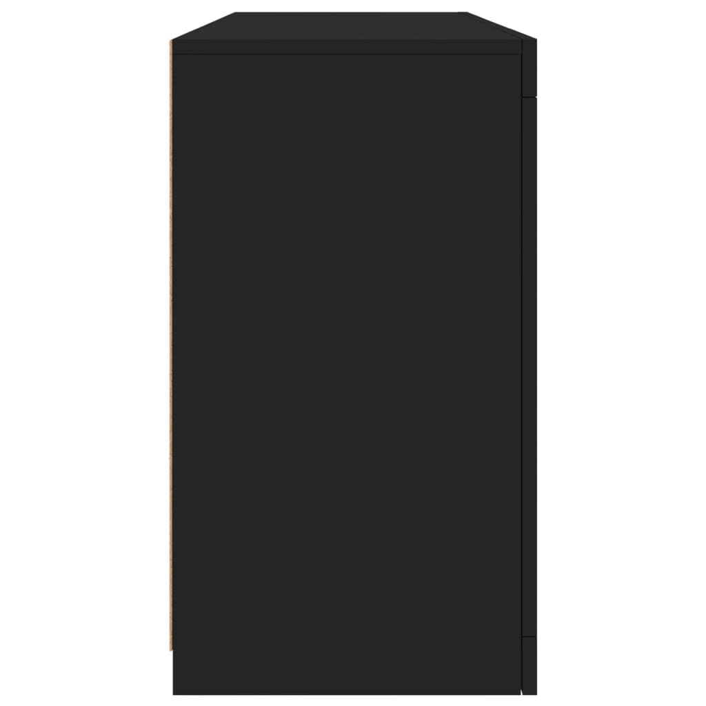 Sideboard with LED Lights Black 142.5x37x67 cm Price