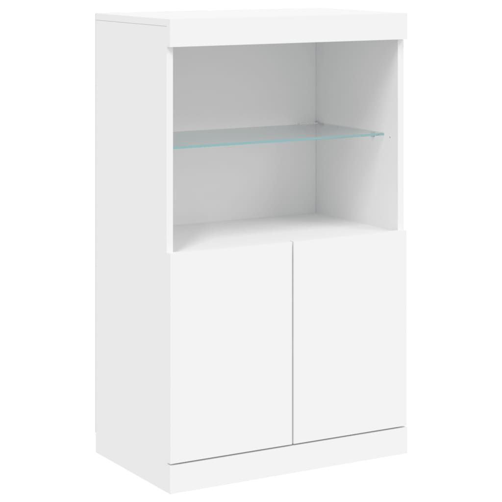 Sideboards with LED Lights 3 pcs White Engineered Wood Price