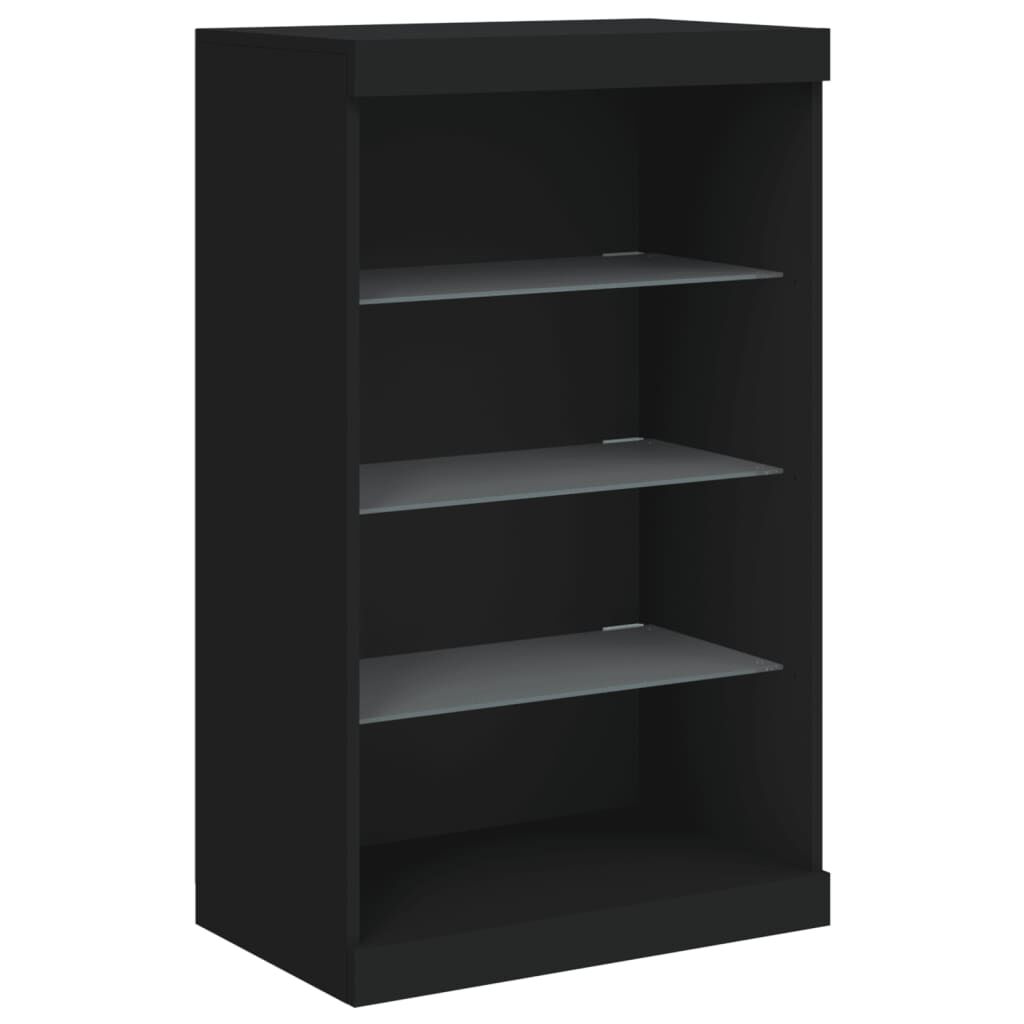 Sideboards with LED Lights 3 pcs Black Engineered Wood Price