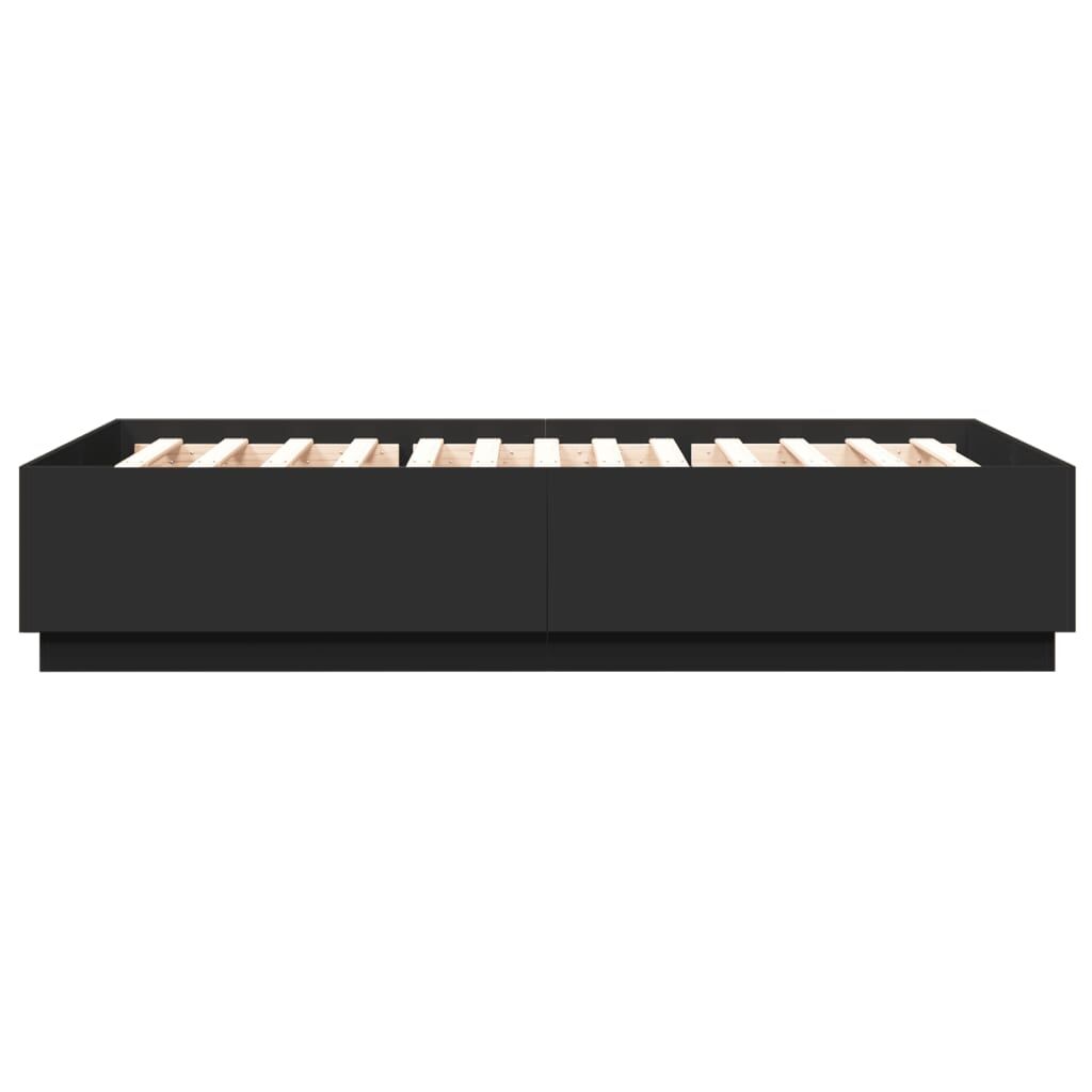 Bed Frame with LED without Mattress Black 150x200 cm Price