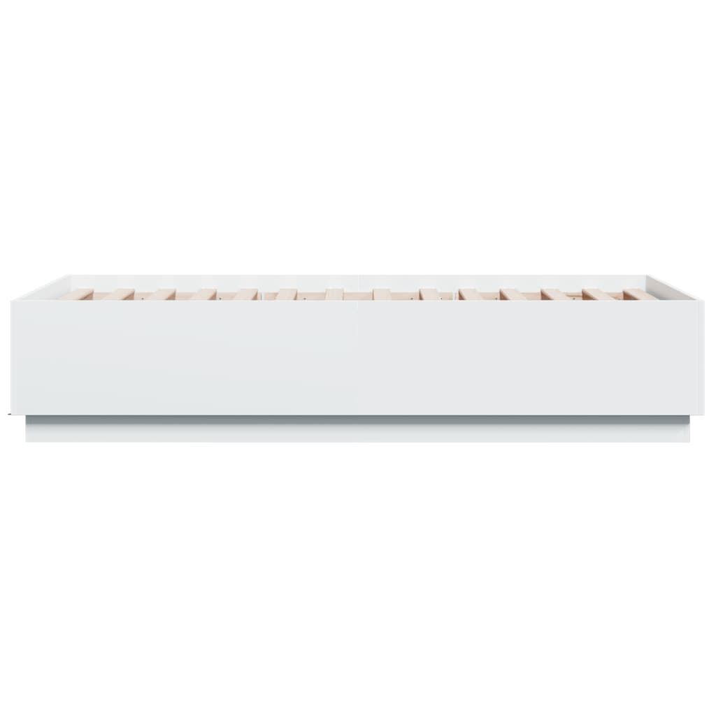 Bed Frame with LED without Mattress White 90x190 cm Price