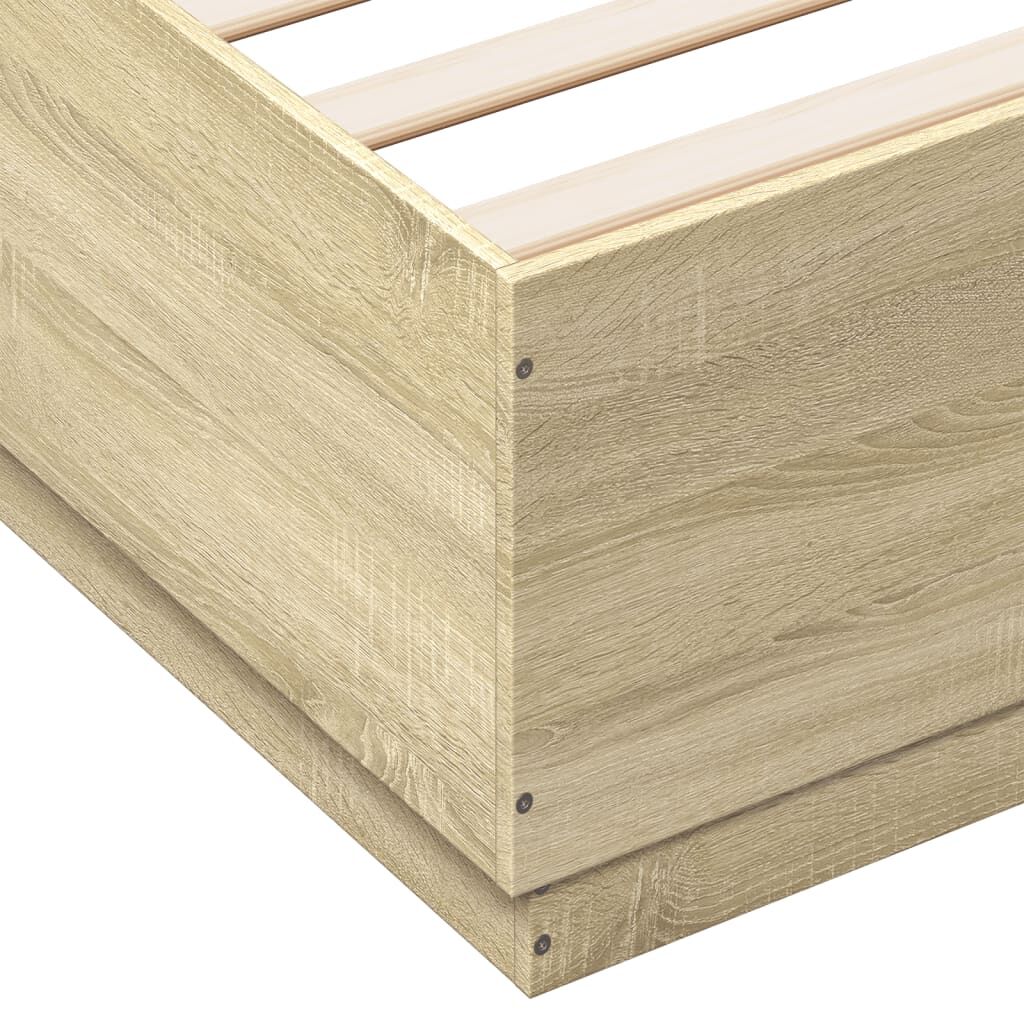 Bed Frame without Mattress Sonoma Oak 183x203 cm King Price