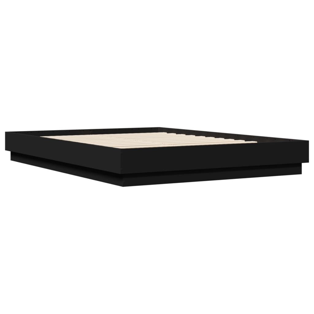Bed Frame with LED without Mattress Black 150x200 cm Price