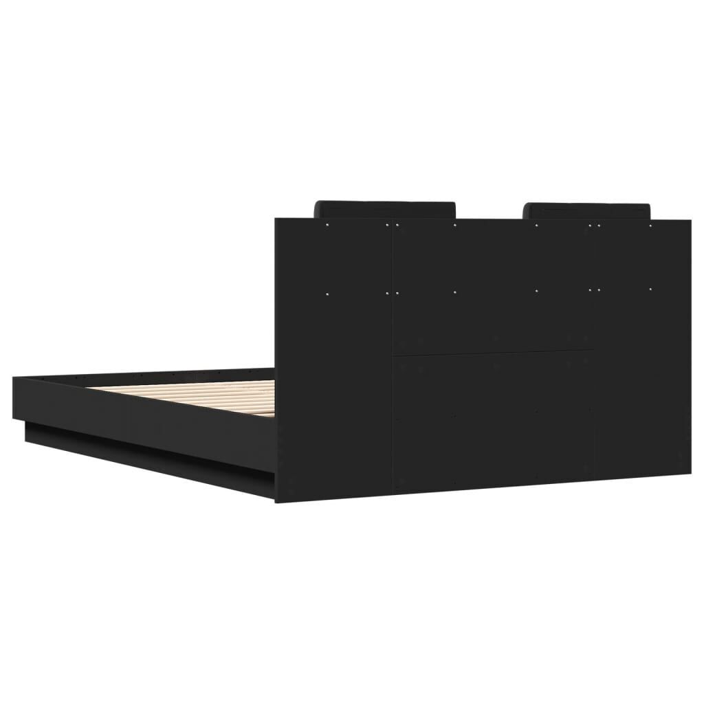 Bed Frame with LED without Mattress Black 150x200 cm Price