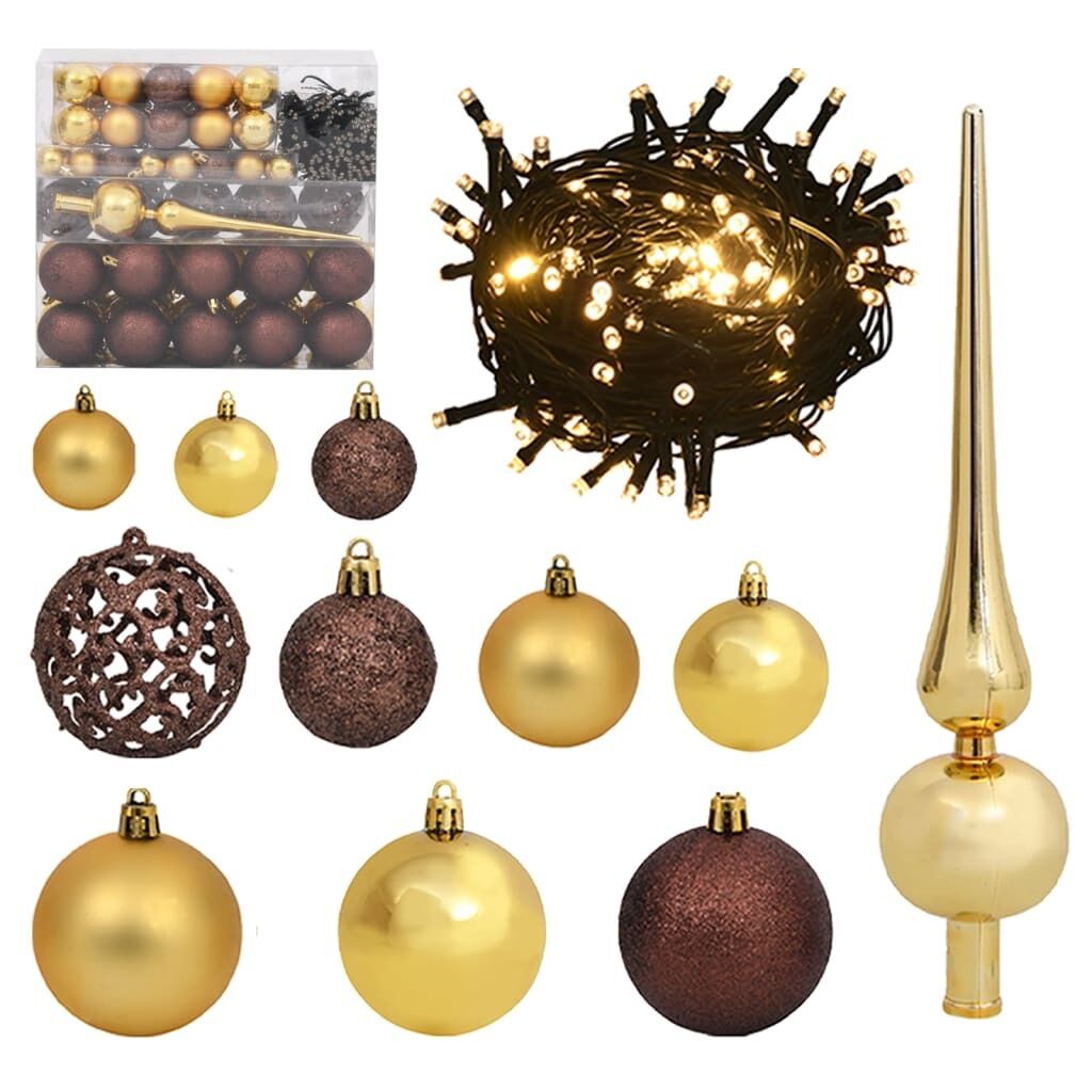 Artificial Hinged Christmas Tree with 300 LEDs & Ball Set 180 cm Price