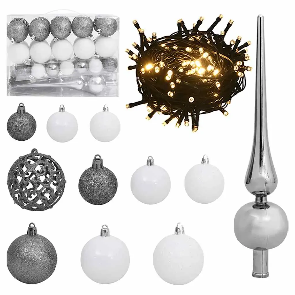 Artificial Hinged Christmas Tree with 150 LEDs & Ball Set 120 cm Price