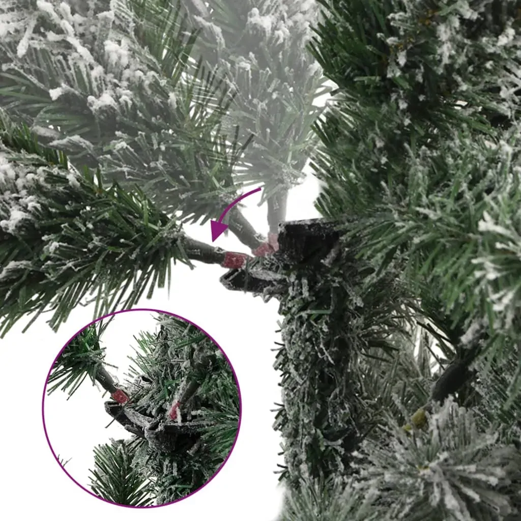 Artificial Hinged Christmas Tree 300 LEDs & Flocked Snow 210 cm Price