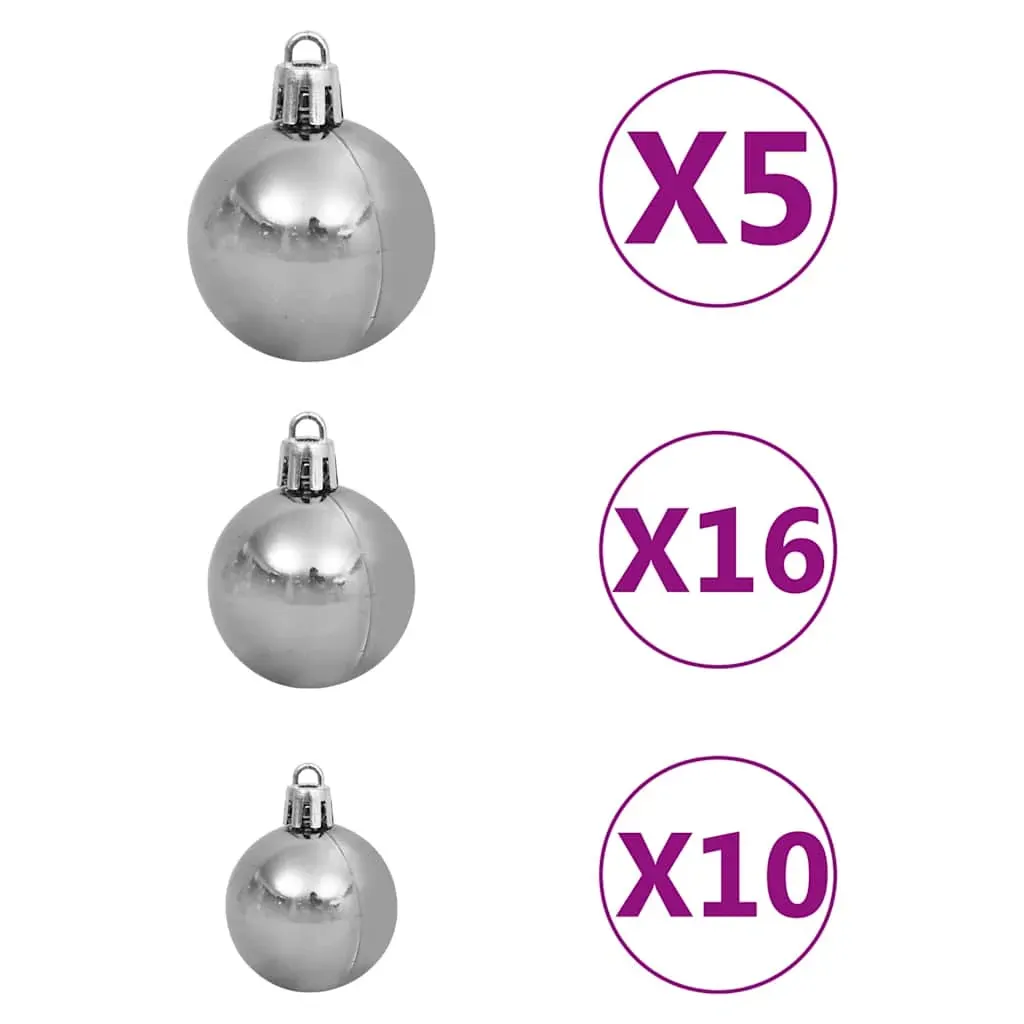 Artificial Hinged Christmas Tree with 300 LEDs & Ball Set 210 cm Price