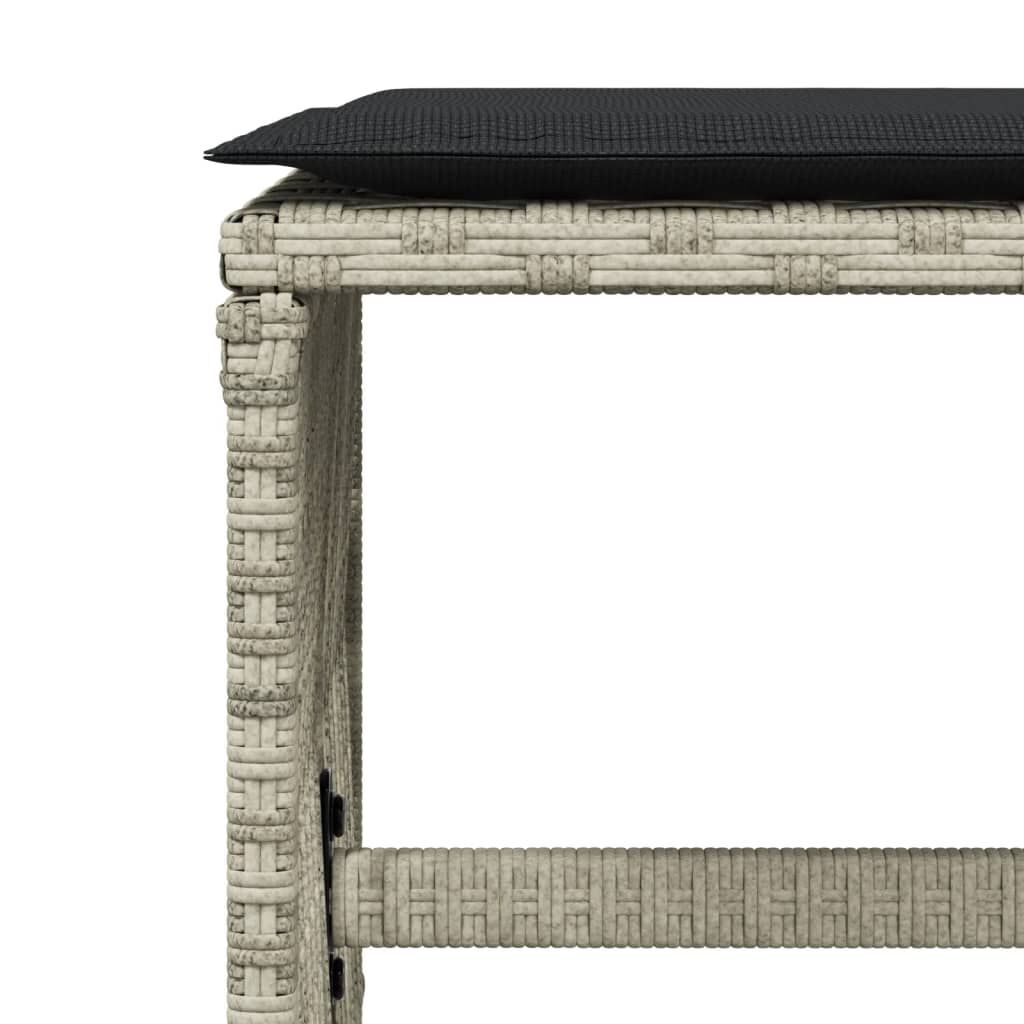 11 Piece Garden Dining Set with Cushions Light Grey Poly Rattan Price