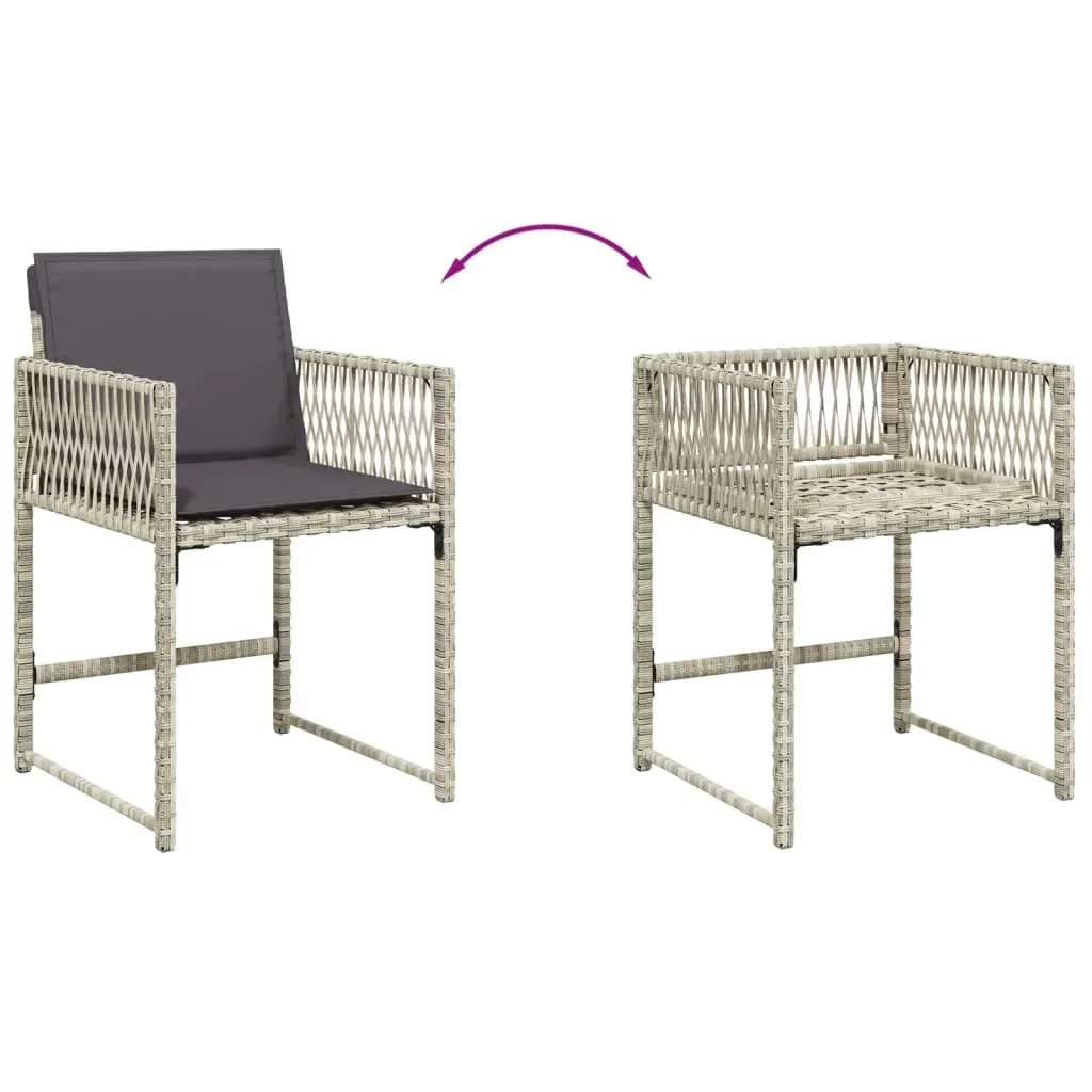 11 Piece Garden Dining Set with Cushions Light Grey Poly Rattan Price