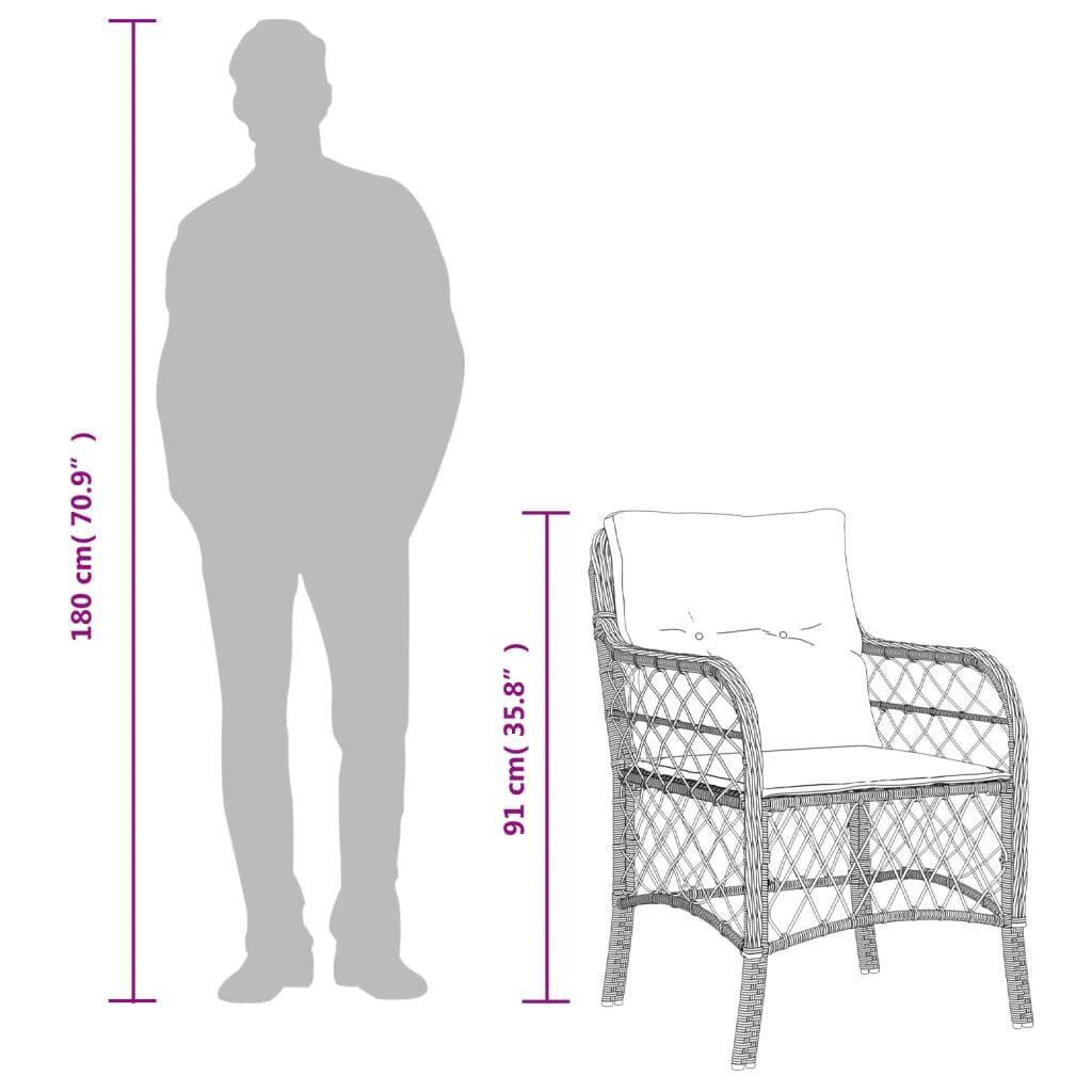 7 Piece Garden Dining Set with Cushions Grey Poly Rattan Price