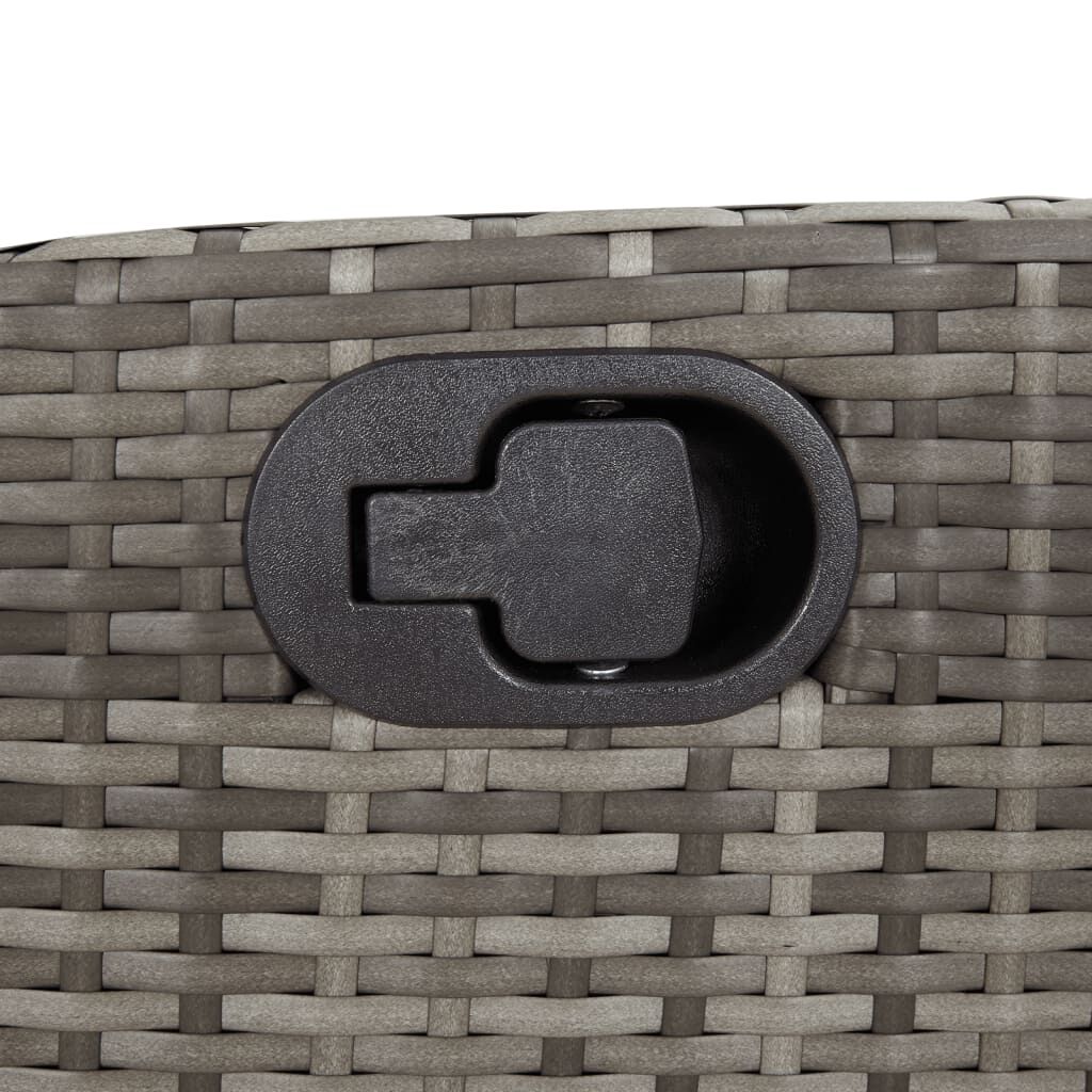 5 Piece Garden Dining Set with Cushions Grey Poly Rattan Price