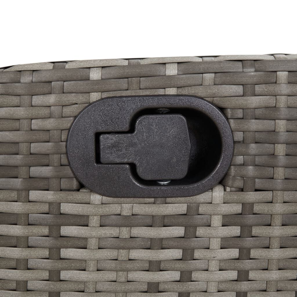 5 Piece Garden Dining Set with Cushions Grey Poly Rattan Price