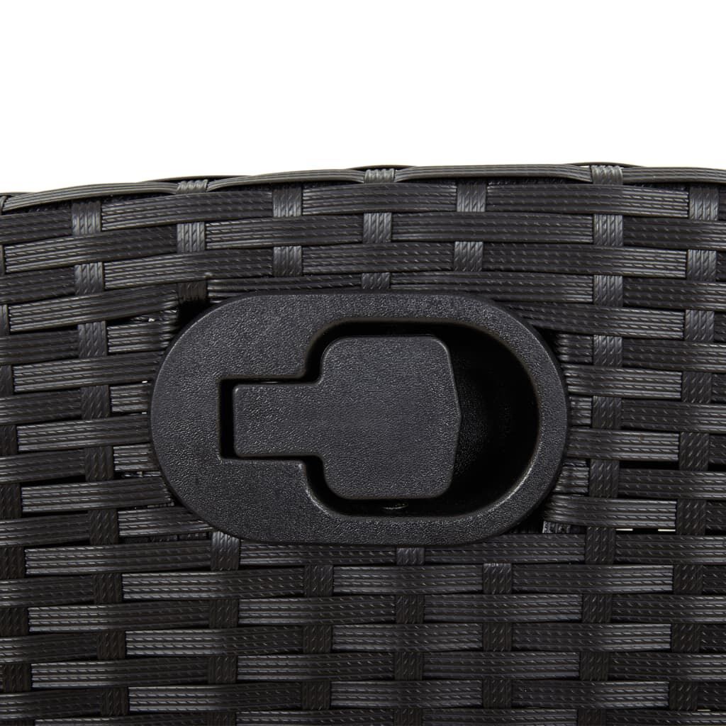 3 Piece Bistro Set with Cushions Black Poly Rattan Price