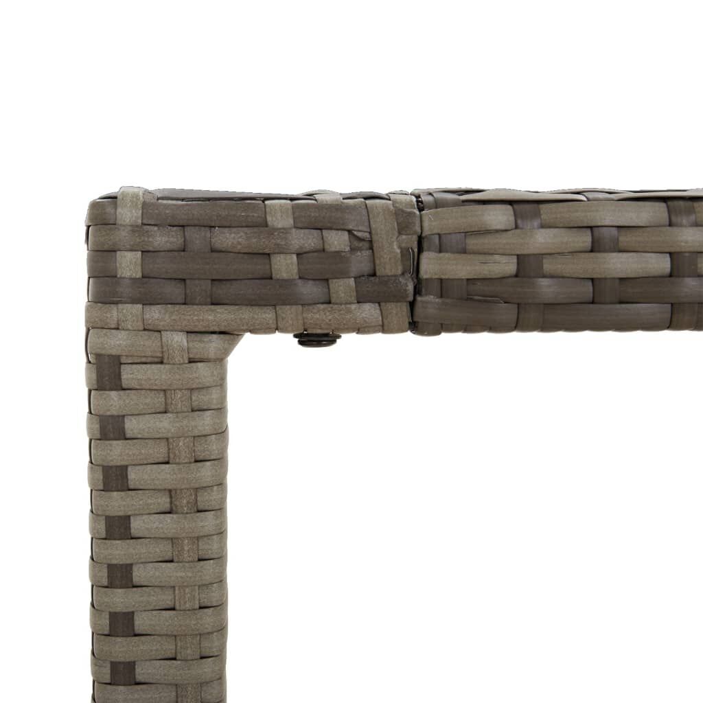 3 Piece Garden Dining Set with Cushions Grey Poly Rattan Price