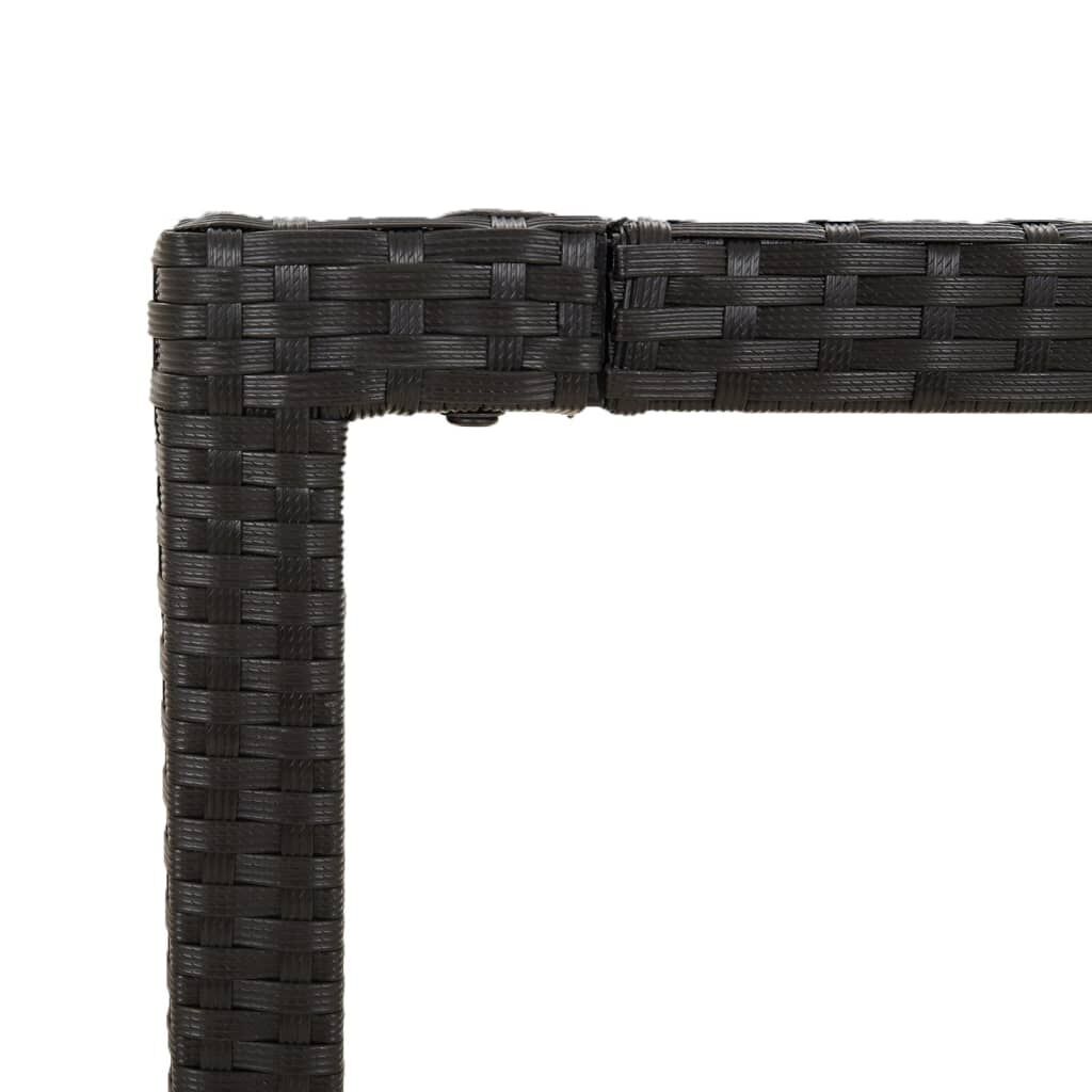 3 Piece Garden Dining Set with Cushions Black Poly Rattan Price
