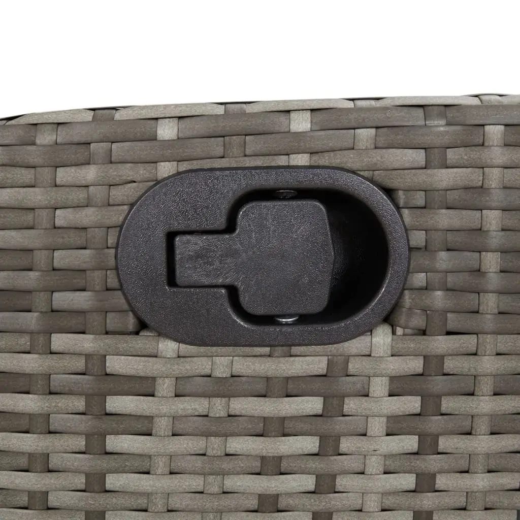 3 Piece Garden Dining Set with Cushions Grey Poly Rattan Price