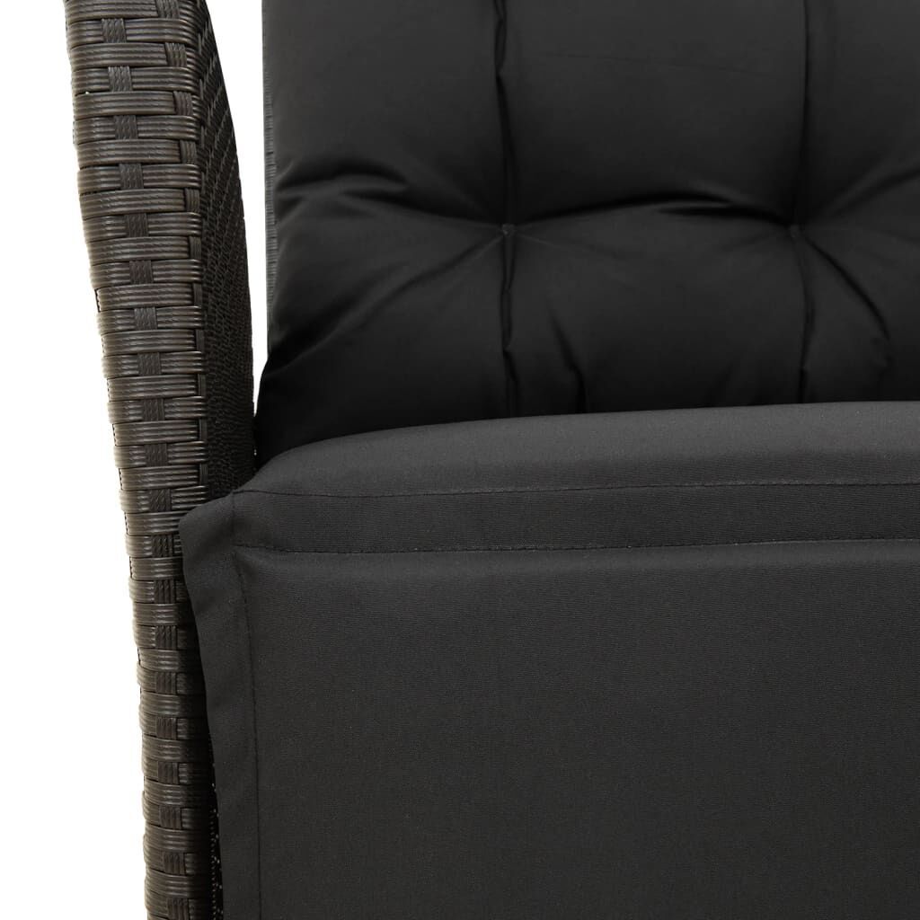 5 Piece Garden Dining Set with Cushions Black Poly Rattan Price