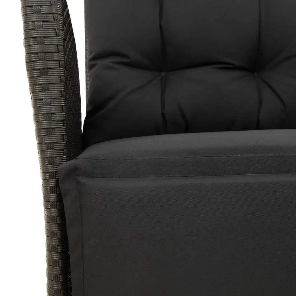 7 Piece Garden Dining Set with Cushions Black Poly Rattan Price