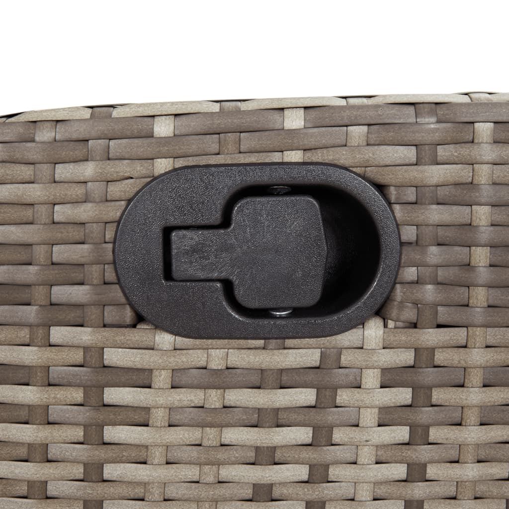 9 Piece Garden Dining Set with Cushions Grey Poly Rattan Price