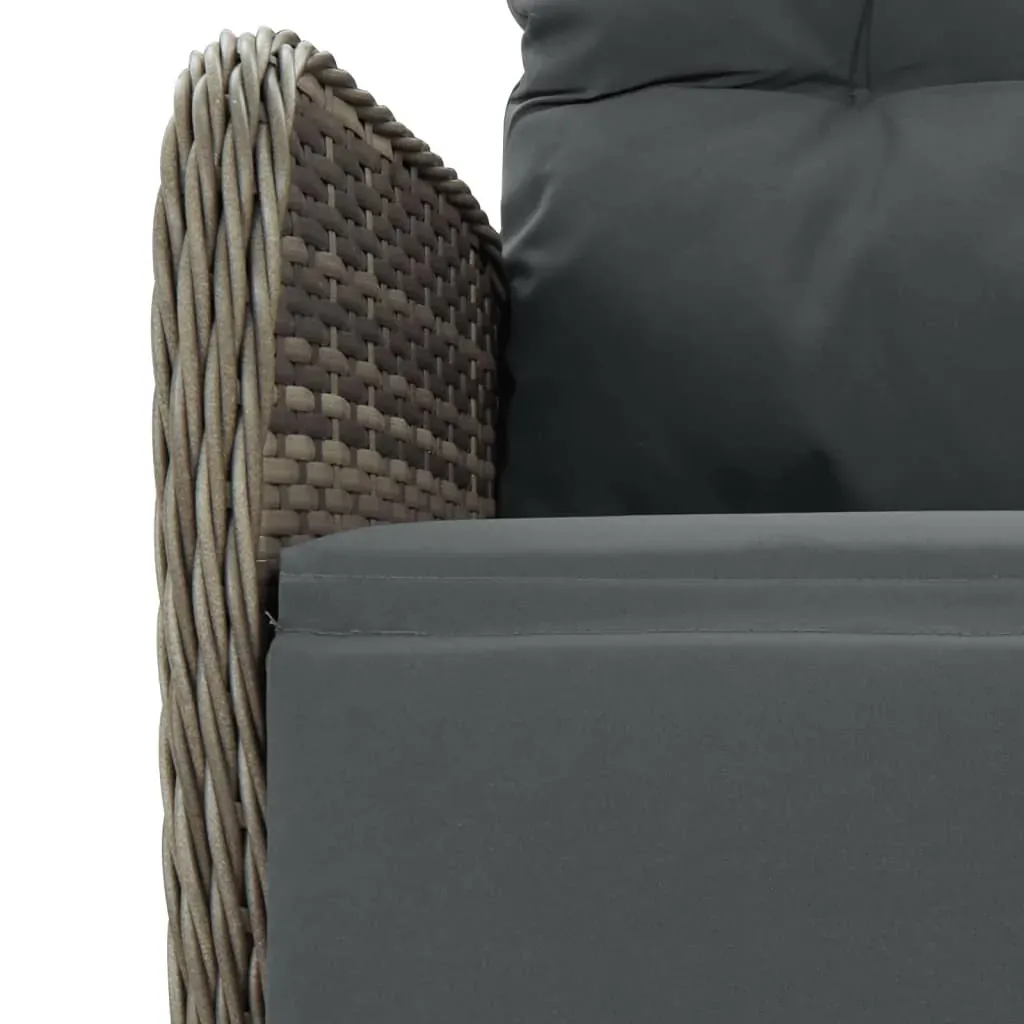 9 Piece Garden Dining Set with Cushions Grey Poly Rattan Price