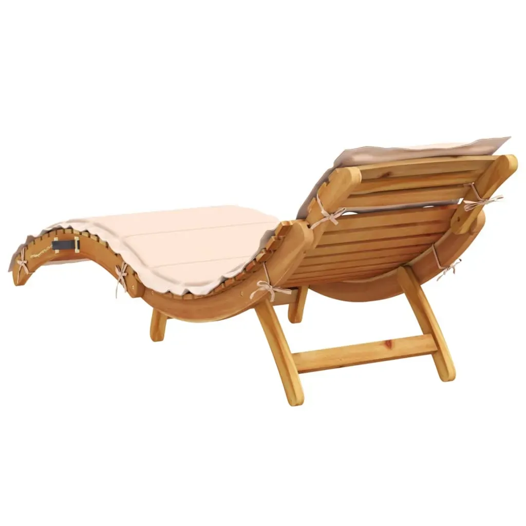 Sun Loungers with Cushions 2 pcs Beige Solid Wood Acacia Price