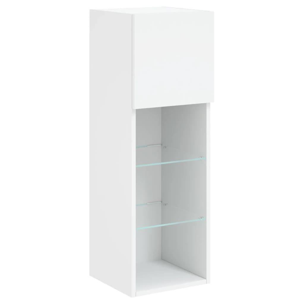 4 Piece TV Wall Cabinets with LED Lights White Price