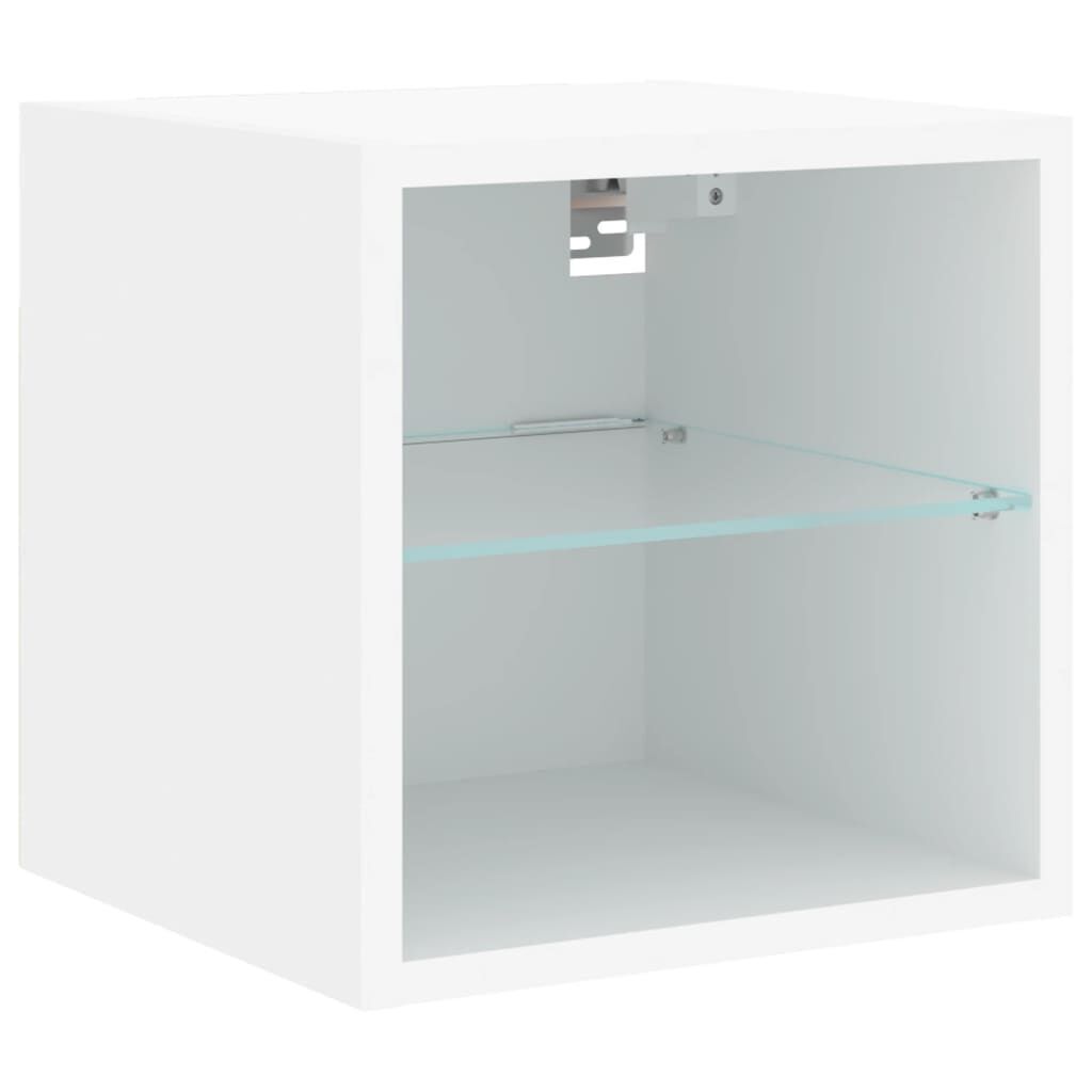 8 Piece TV Wall Units with LED White Engineered Wood Price