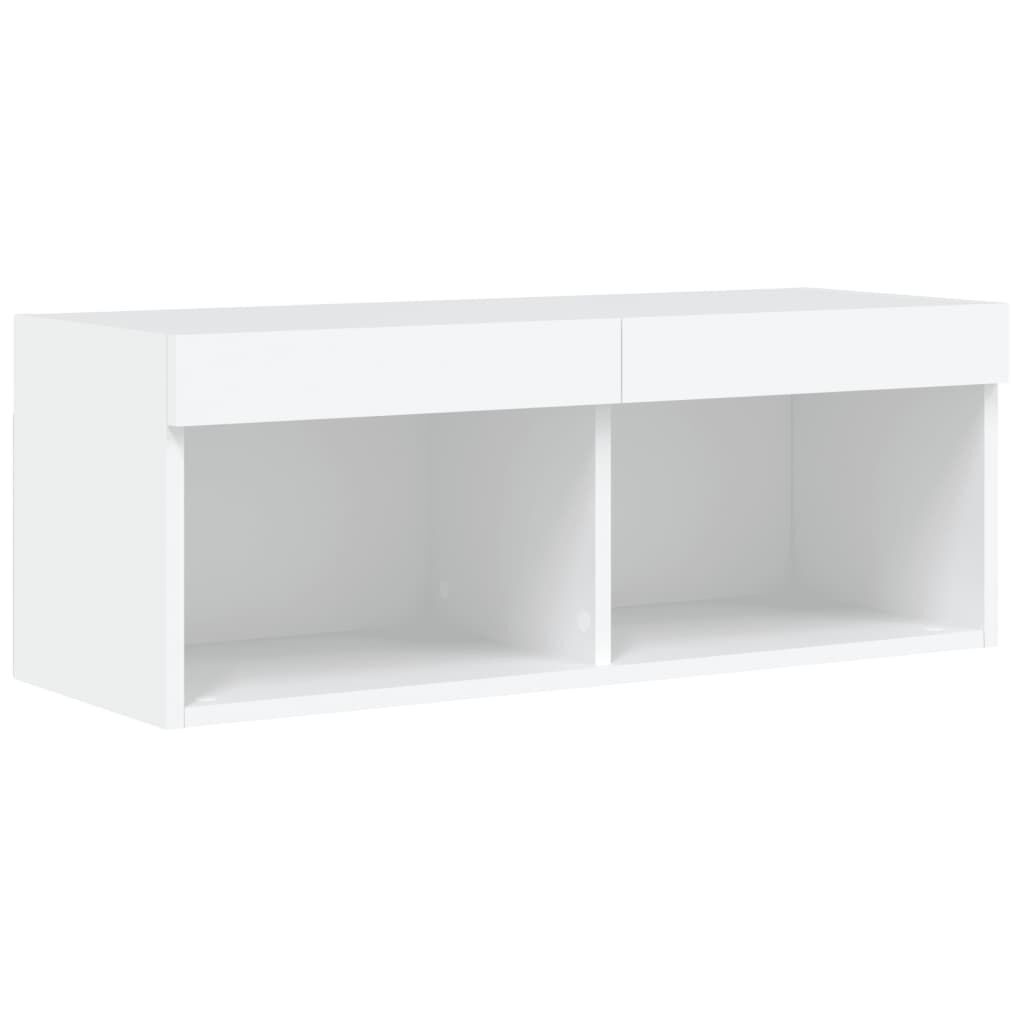 8 Piece TV Wall Cabinet Set with LED Lights White Price