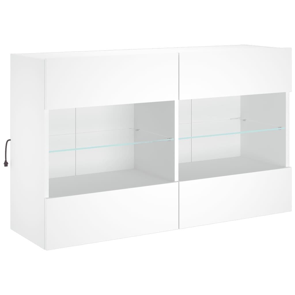 6 Piece TV Wall Cabinet Set with LED Lights White Price
