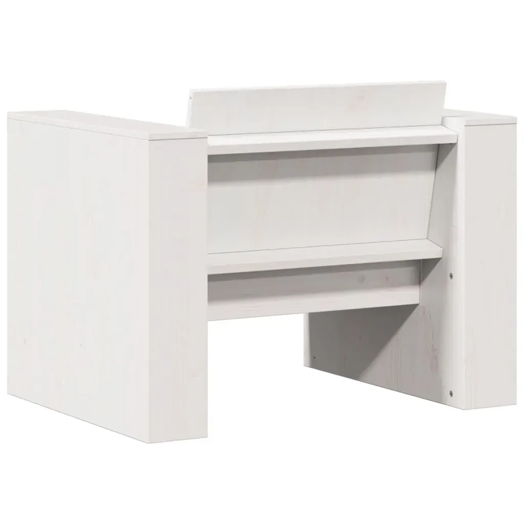 2 Piece Garden Lounge Set White Solid Wood Pine Price