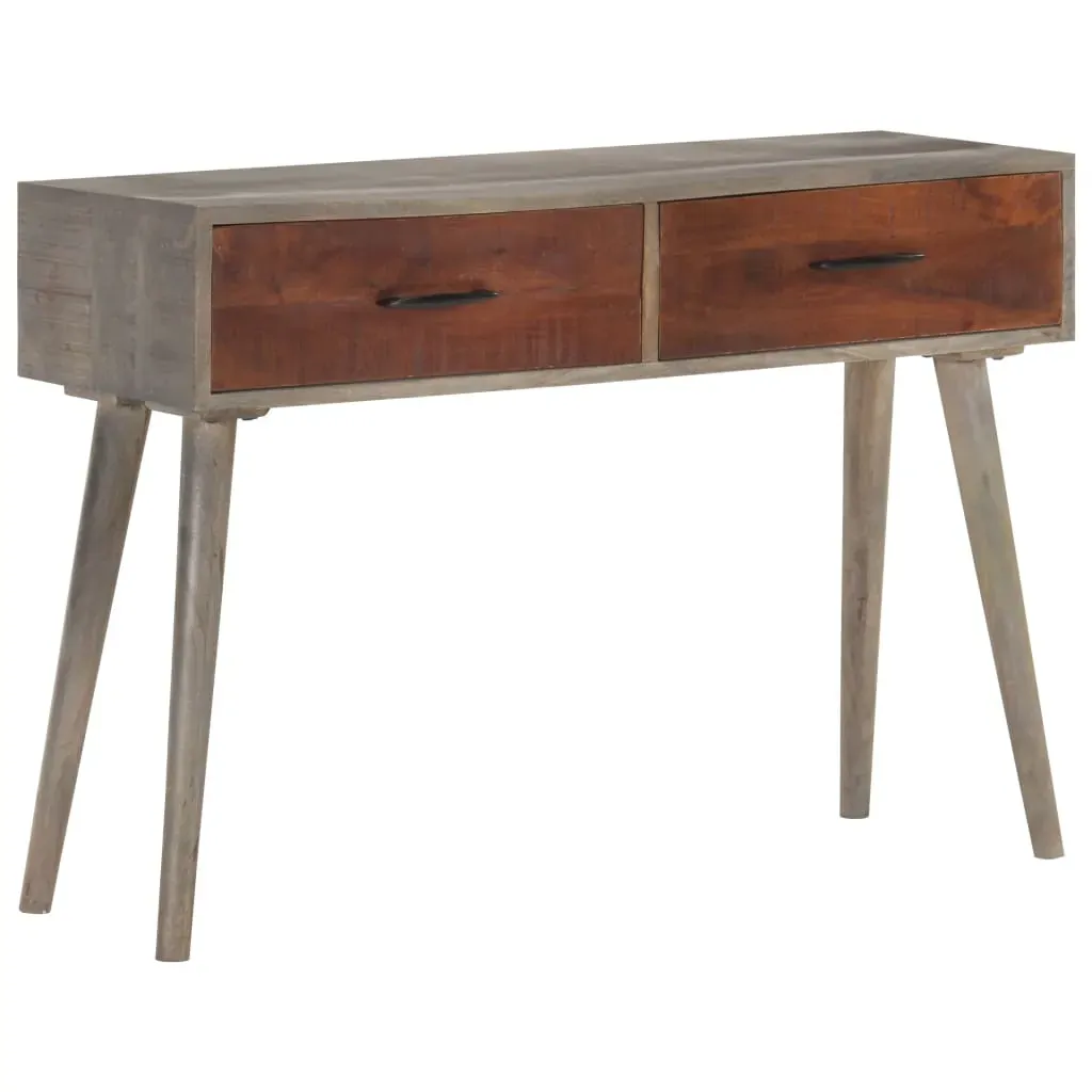 Console Table Grey 110x35x75 cm Solid Rough Mango Wood Price
