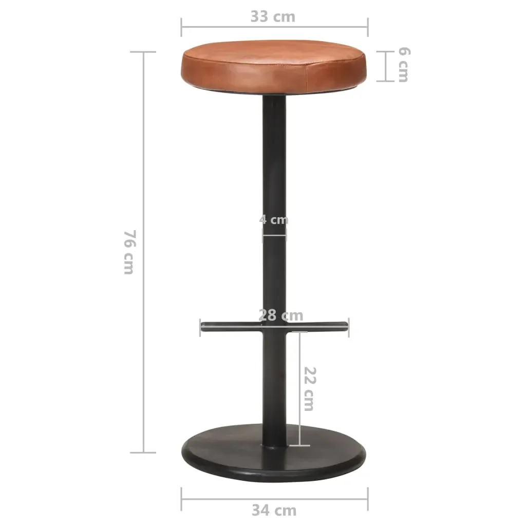 Bar Stools 2 pcs Brown Real Leather Price