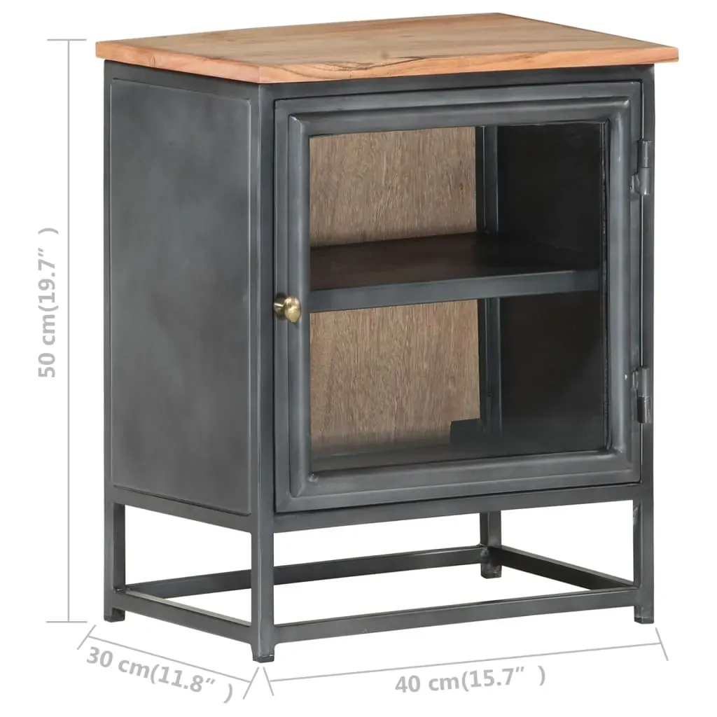 Bedside Cabinet Grey 40x30x50 cm Solid Acacia Wood Price
