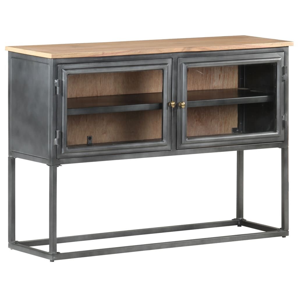 Sideboard Grey 100x30x70 cm Solid Acacia Wood Price