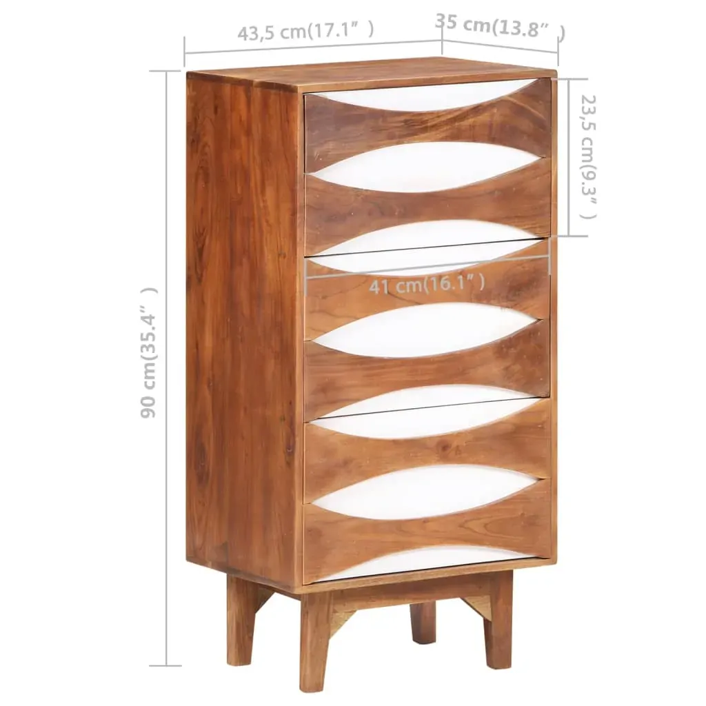 Chest of Drawers 43.5x35x90 cm Solid Acacia Wood Price