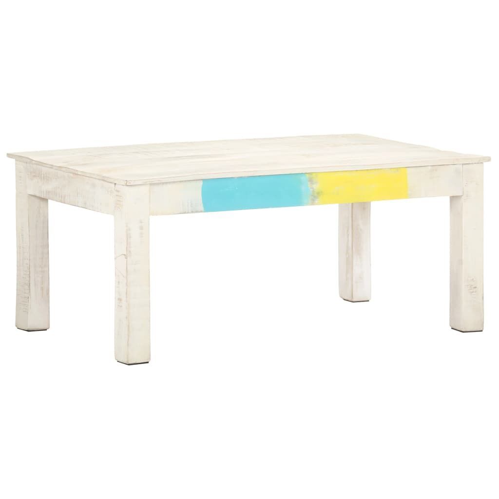 Coffee Table White 110x60x45 cm Solid Mango Wood Price